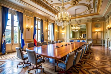 Fototapeta premium Interior of Sorbonne University. Name is derived from College de Sorbonne,