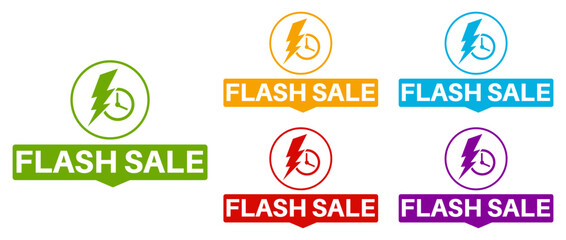 Set collections flash sale icon sign. Special offer modern labels template design vector illustration	