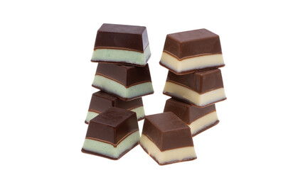 Chocolate candies with mint
