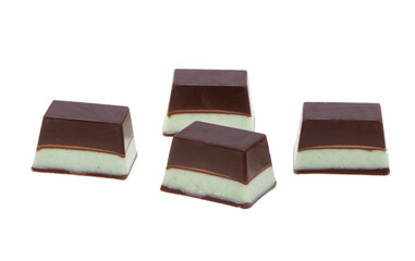 Chocolate candies with mint