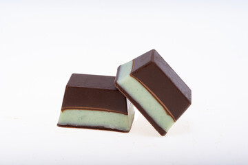 Chocolate candies with mint