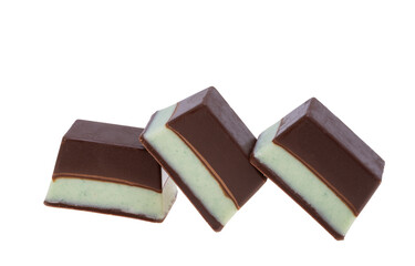 Chocolate candies with mint