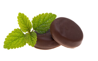 Chocolate candies with mint