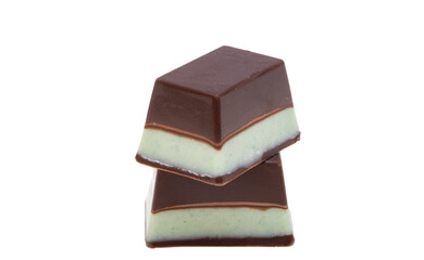 Chocolate candies with mint