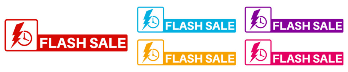 Set collections flash sale icon sign. Special offer modern labels template design vector illustration	