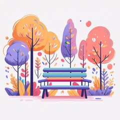 bench in autumn park