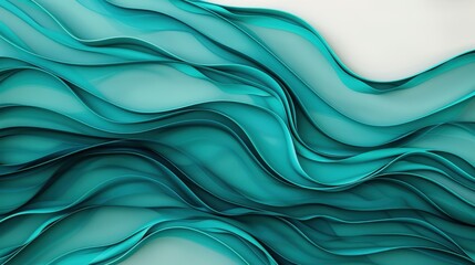 A jade hued abstract painting with flowing lines and curves, evoking artistic expression and ease, with jade shades blending seamlessly on the canvas