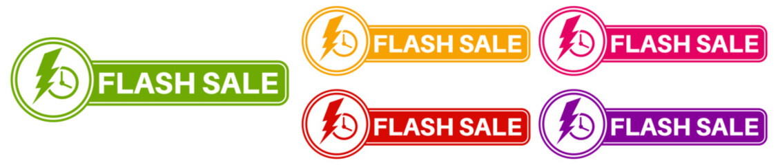 flash sale sticker sign set. Special Offer Banner Template label symbol design vector illustration	