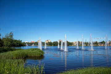 Summertime Koskikeskus scenery in Oulu, Finland
