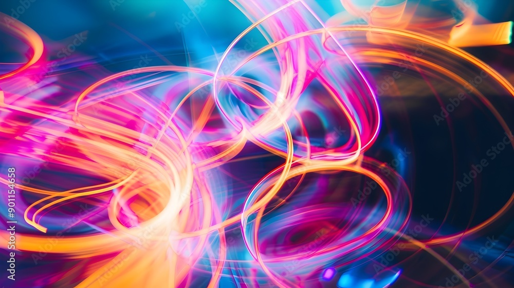 Aufkleber mesmerizing light trails forming vibrant and dynamic patterns