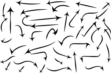 arrow doodles sketch scribble hand drawn handmade pencil pen marker set vector graphic design illustration decorative art for business infographic journal pointing line outline shape