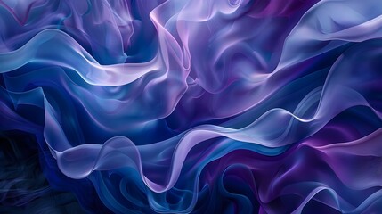 Fototapeta premium Mesmerizing Abstract Fluid Shapes in Serene Blue and Purple Hues