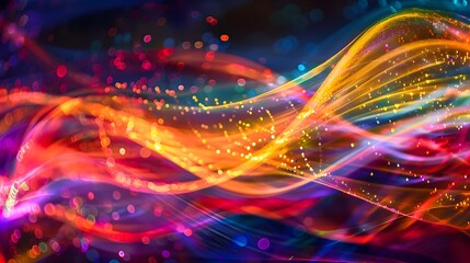 Obraz premium Ethereal Streams of Vibrant Light Trails in Captivating Organic Shapes