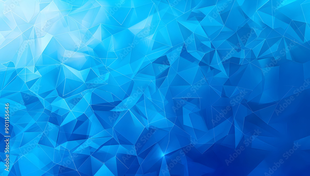Poster abstract blue geometric background with triangular shapes and gradients, perfect for design projects