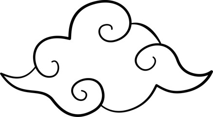chinese cloud Vector hand drawn doodle outline