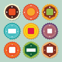 nine coupon label set. promo badge, Sale or discount sticker. Special offer price tag. Supermarket promotional badge