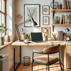 modern office interior with desk