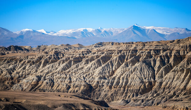 Zanda/Zhada Earthen Forest in tibet with Himalaya