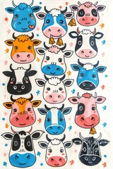 Cute Cartoon Cow Pattern