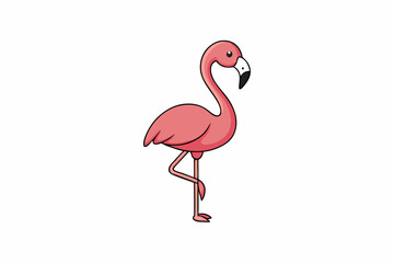 Elegant flamingo vector illustration featuring vibrant colors and intricate details, perfect for nature-themed projects, t-shirts, and home decor.