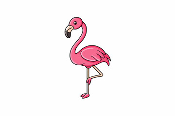 Elegant flamingo vector illustration featuring vibrant colors and intricate details, perfect for nature-themed projects, t-shirts, and home decor.