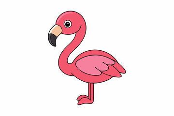 Elegant flamingo vector illustration featuring vibrant colors and intricate details, perfect for nature-themed projects, t-shirts, and home decor.