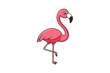 Elegant flamingo vector illustration featuring vibrant colors and intricate details, perfect for nature-themed projects, t-shirts, and home decor.