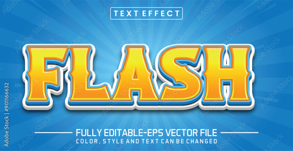 Poster flash orange font text effect editable