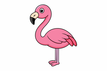 Elegant flamingo vector illustration featuring vibrant colors and intricate details, perfect for nature-themed projects, t-shirts, and home decor.