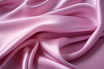 Fototapeta premium Silky pink fabric with soft folds for elegant background
