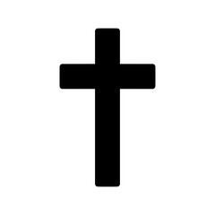 Silhouette icon of the catholic and Christian cross sign with a simple and modern design