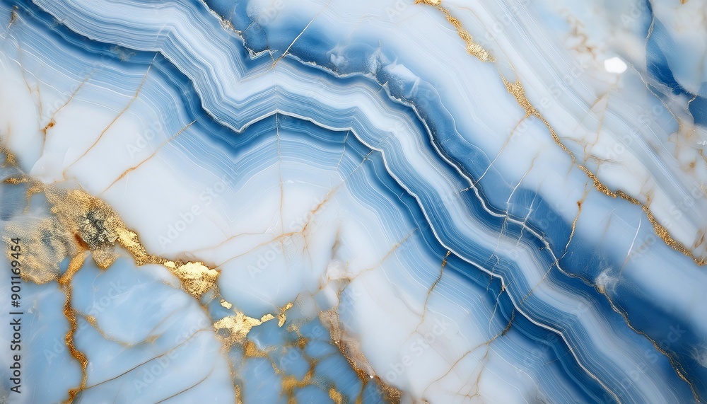Poster a close up of an onyx surface, showcasing the unique texture and patterns in light blue tones with h