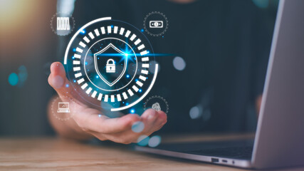 Data protection concept and secure internet security access ,cyber security technology ,Login to online database with your username and password ,digital security unlocking or encryption