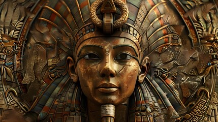 Fototapeta premium Beautiful statues and ancient Egyptian art