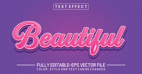 Beautiful pink font Text effect editable