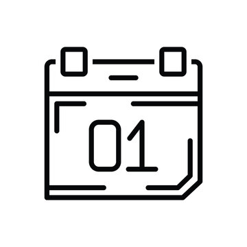 recommend clip art: Black line icon for date