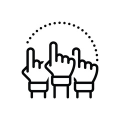 Black line icon for democracy