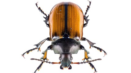 Beetle on White Background: Detailed Close-Up of a Beetle Specimen