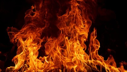 Fire texture, fire background, black background