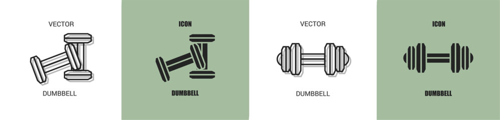Dumbbell icon line. Dumbbell vector illustration.