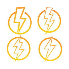 lightning bolt icon Victor illustration with white background 