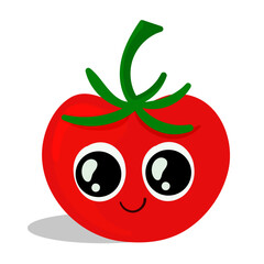 tomato cartoon character isolated on white background. vector illustration. 