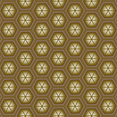 3D brown pattern texture art design hexagon and circle dome modern style sameless repeat for decorate new art deco style. beauty, fashion, geometry, colorful, line, circle, interiors, frame.