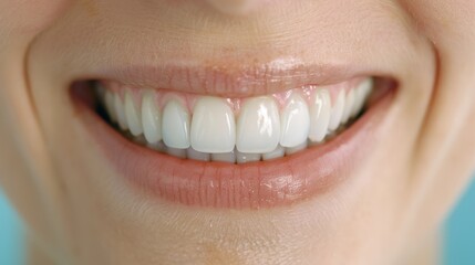 Fototapeta premium close-up of a beautiful smile with white teeth