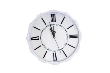 white wall clock isolated on a white background