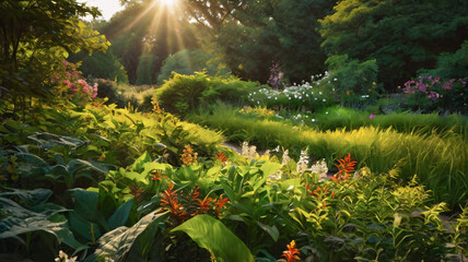 Nature jardin jungle &eacute;cologie rivi&egrave;re soleil IA 12