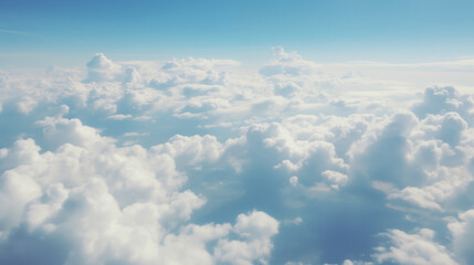 The blue sky and cloud lokking from airplane window