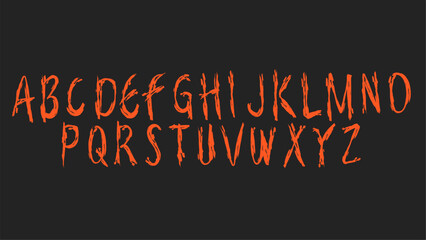 Brush font, hand drawn alphabet letters, font letter design