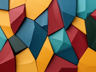 abstract geometric shapes in vibrant colors
