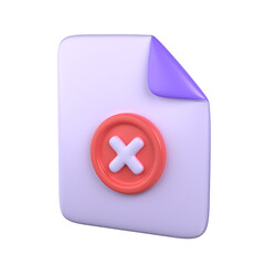 Failed File 3D Icon Illustration